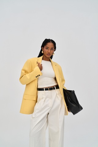 Mai Studios Co. Emma Dikiş Detaylı Sarı Blazer Sarı