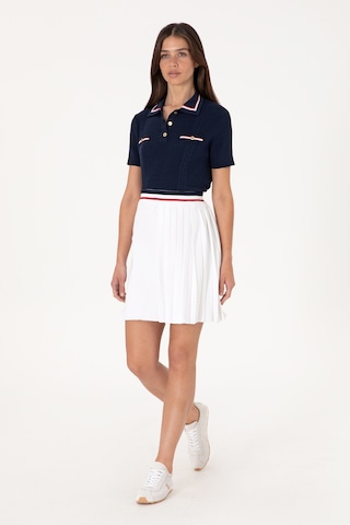 U.S. Polo Assn. Kadın Beyaz Mini Boy Triko Etek 50299379-VR013