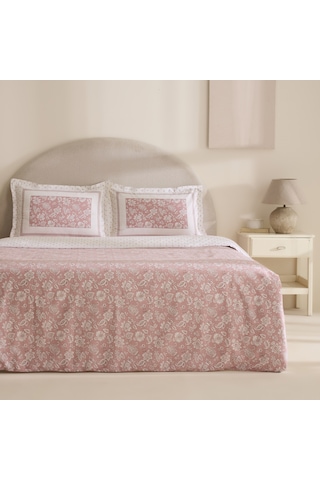 Karaca Home Celerina Pembe %100 Pamuk Çift Kişilik Fitted Nevresim Takımı Pembe