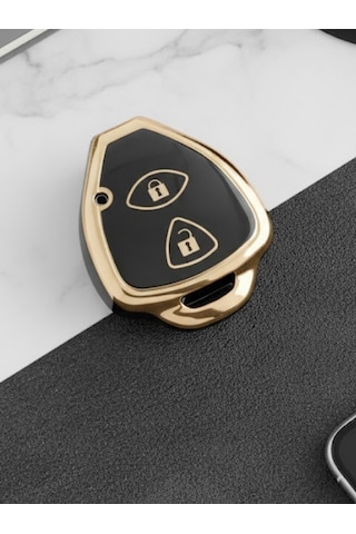 Toyota Corolla Rav4 Camry Auris Matrix Avalon Raize 2 Buton Nano Yüksek Kalite Anahtar Kılıfı Siyah