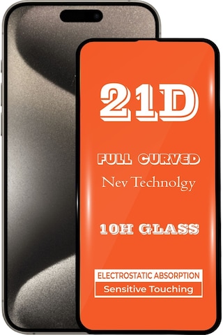 Apple iPhone 15 Pro Max Uyumlu İle Tam Kaplayan 21d Temperli Ekran Koruyucu Cam