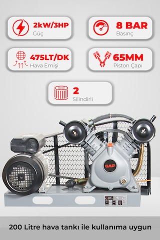 Çift Piston Kafa Grubu 3hp 8 Bar G2065b