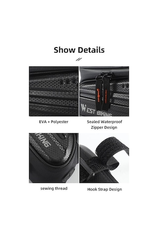 Didadodo Yp0707283 1.5l Karbon Fiber Bisiklet Su Geçirmez Ekran Ön Çerçeve Telefon Çantası Renkli Tasarım, Çok Renkli Çok Renkli