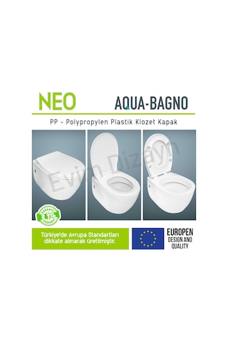 Aqua Bagno Neo Yavaş Kapanan Klozet Kapağı