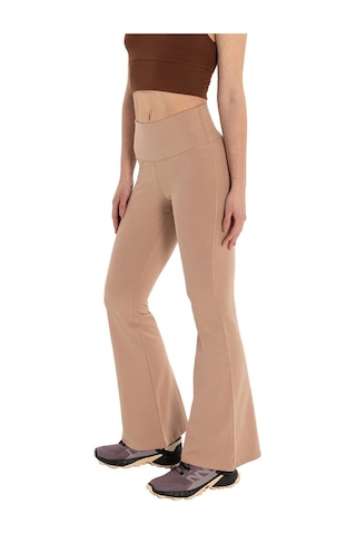Inguz Roll Up Flare Toparlayıcı Yoga Pantolon Bej