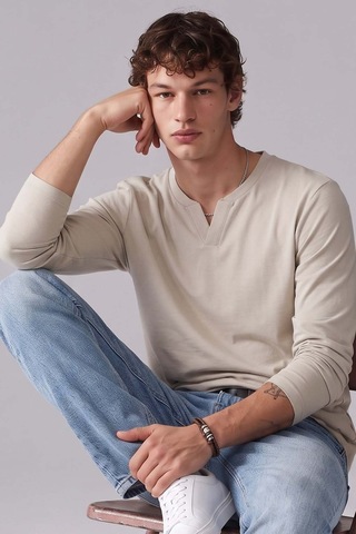 Barrels And Oıl Erkek Uzun Kollu Sweatshirt - Bej Bej