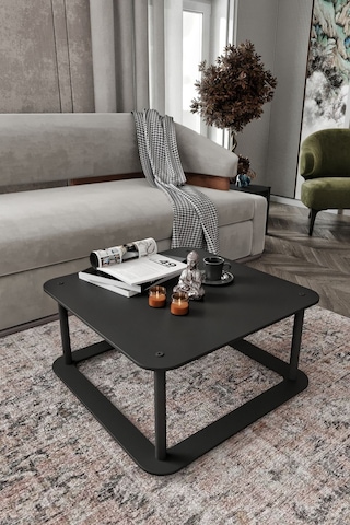 Hole Kare Orta Sehpa Siyah Siyah