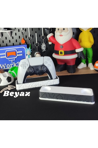 Ps5 Dualsense Oyun Kolu Standı 3d Baskı Masaüstü Düzenleyici Beyaz