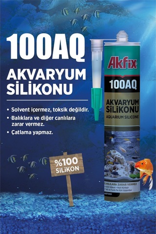 100aq Akvaryum Silikonu 280 ML Siyah