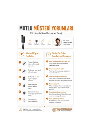 Transformacion Sakal Bıyık Tarama Fırçası Sakal Tarağı, 721414