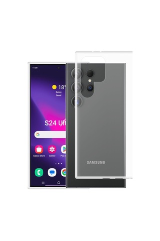 Samsung Galaxy Uyumlu S24 Ultra Kapak 1mm Süper Silikon Şeffaf Kılıf
