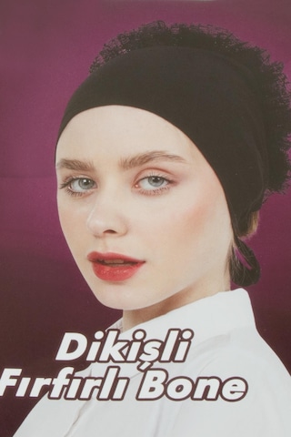 Dikişli Fırfırlı Bone-sütlü Kahve N145