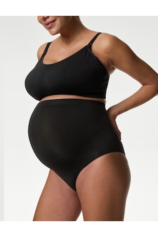 Marks & Spencer 3'lü Dikişsiz Full Brief Hamile Külot Seti T61008912H Siyah