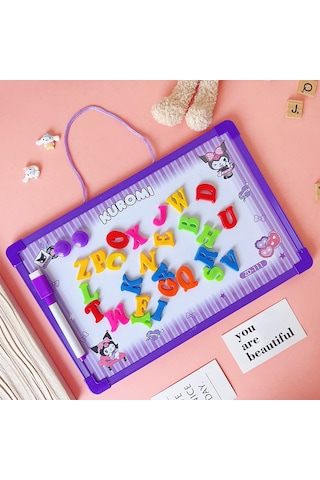Rakam Ve Harflerle Çocuklara Özel Manyetik Yazı Tahtası Mor