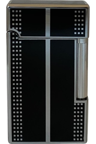 Siyah Gümüş Desenli Tek Torch Pürmüz Puro Çakmağı - Tr6685