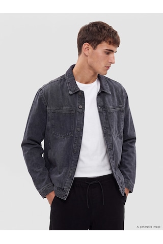 Lcw Jeans Gri Loose Fit Erkek Jean Ceket