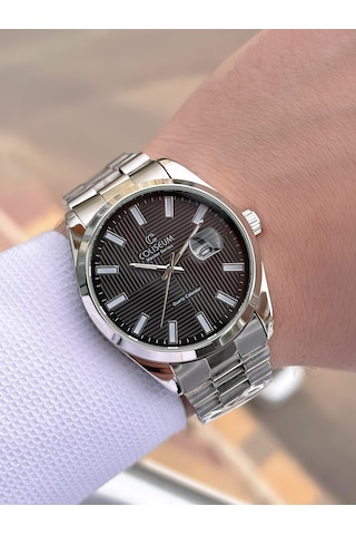 Coliseum Çelik Kordon Takvimli Kadran Kutulu Seri Erkek Kol Saati Ft.rl.8742.s2 Gri