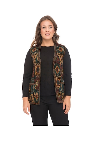 Uludağ Triko Kadın Kilim Desen Yelek / Ana