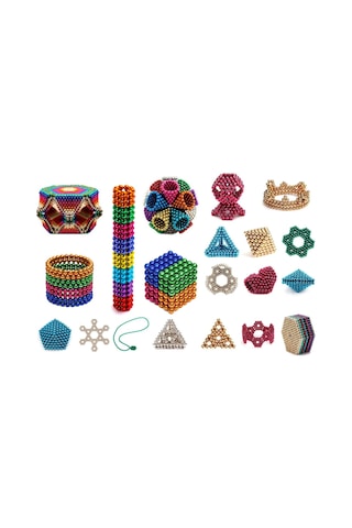 Magnetic Cube 8 Renk 216 Adet 5 Mm Manyetik Mıknatıs Toplar. Kart
