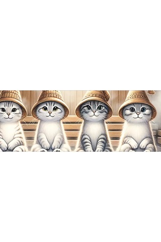 Joyarty Çamaşır Sepeti "saunada Kediler" 34l 247301265 Açık Kahverengi