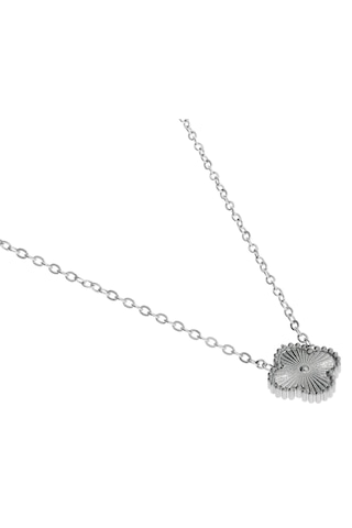 Kadın Minimal Yonca Model Çelik Kolye Silver