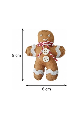 1 Adet El Yapımı Keçeden Ginger Bread Anahtarlık