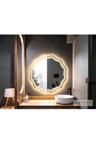 Zavira Günışığı Lazer Kumlamalı Lavabo & Banyo Aynası Dokunmatik Sensörlü 60 X 60