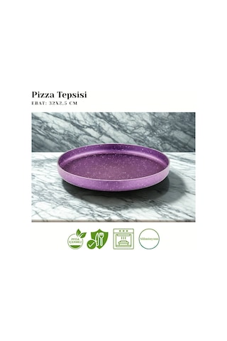 Arzu Çelik 32 Cm Granit Pizza Tepsisi - Violet Mor