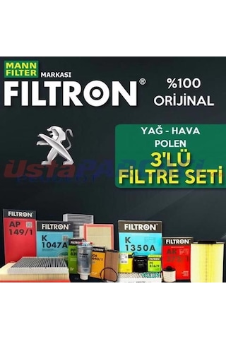 Peugeot 301 1.6 Hdi Mann Filtron Filtre Bakım Seti 2013 - 2018 (495301116)
