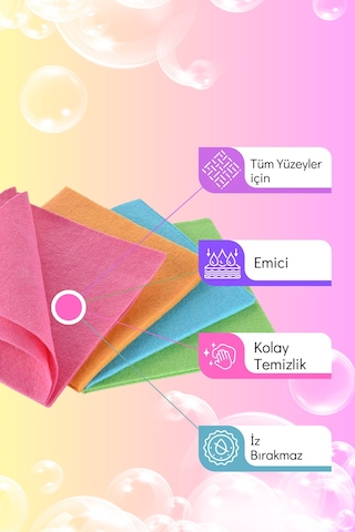 Grimorlife 15 Adet Çok Renkli Temizlik Bezi Banyo Mutfak Toz Bezi -dayanıklı Uzun Ömürlü Mutfak Bezi