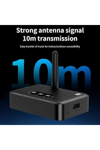 Nfc Bluetooth 5.4 Ses Alıcısı Aux & Rca Bağlantı, Type-c Güç, Usb Den Müzik Çalma, Araç & Ev Hoparlör/amfi İçin Kablosuz Ses Adaptörü, Hi-fi Stereo, 10m Çekim Mesafesi M60