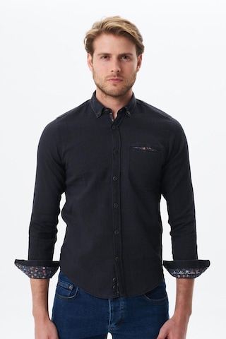 Arma Erkek Denim Jean Slim Fit / Dar Kesim Kot Dokuma Gömlek K9gkd1070 Siyah