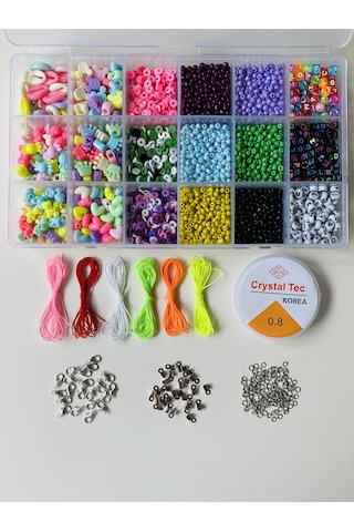 No:81 Figür Boncuk Kum Boncuk Harf Boncuk 6 MM Fimo Takı Hobi Yapım Seti