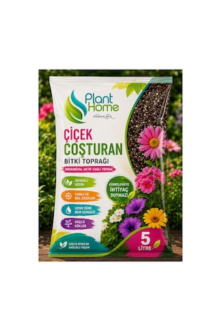 Çiçek Coşturan Bitki Toprağı 5 Litre Mikrobiyal Aktif Canlı Toprak Cocopeat Perlit Pomza İçerikli Diğer