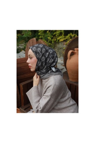 Mentoraly Modakaşmir Lina Pamuk Eşarp - Madalyon Desenli bej
