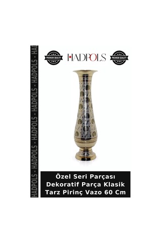 Özel Seri Parçası Dekoratif Parça Klasik Tarz Pirinç Vazo 60 Cm Diğer