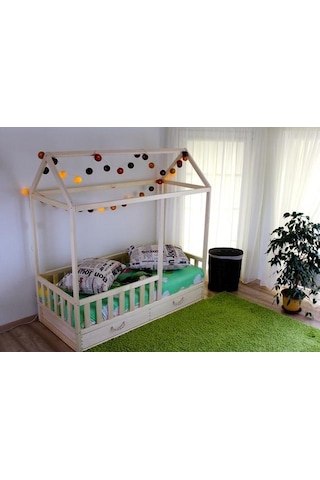 Markaawm Markaawm Montessori Çocuk Yatak Doğal Ahşap 90X190 Karyola Buse Akçaağaç