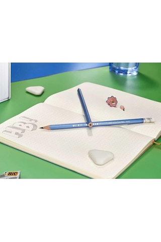 Bic Evolution Triangle Hb-2 Üçgen Silgili Kurşun Kalem 12 Adet Mavi Gövde