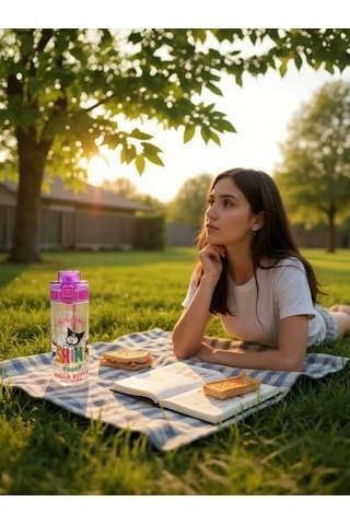 Kuromi Hello Kity Ve Arkadaşları Plastik Matara 500 Ml 3421 Çok Renkli
