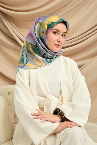 Silk Home Twill İpek Eşarp - 11480-51 Metalik Gri Yeşil