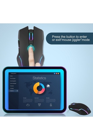 Prestigegoods 2.4g Kablosuz Jiggler Mouse, 7 Tuşlu, Işık Efekti, Windows/mac Os/linux Uyumluluğu, Taşınabilir, 10m Mesafe, 800/1200/1600 Dpı Diğer