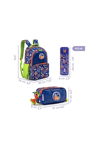 Milk & Moo Çocuk Sırt Çantası, Kalem Kutusu,Matarası 3'lü Set Ponix