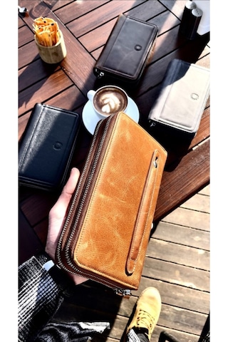 Taba Unisex Telefon Cüzdanı El Çantası Taba