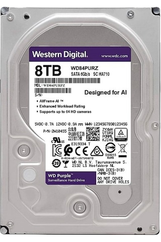 WD Purple WD84PURZ 3.5" 8 TB 5640 RPM SATA 3 HDD