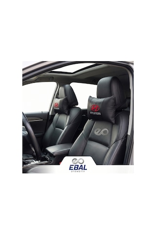 Hyundai Logolu Oto Koltuk Boyun Yastığı 2 Parça Tüm Modeller İçin Uygundur Siyah