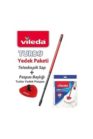 Vileda Turbo Sap + Turbo Classic Üçgen Başlık + Mikrofiber Yedek Paspas 3'Lü Avantak Set