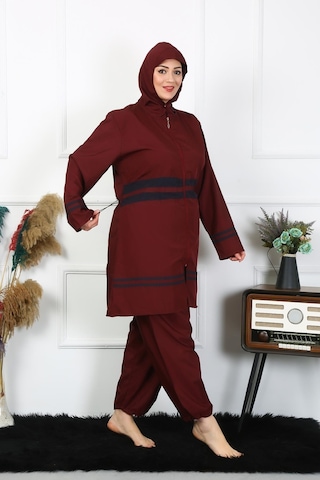 Akbeniz Büyük Beden Tesettür Mayo 7xl-8xl-9xl-10xl Bordo 55010-bordo Bordo