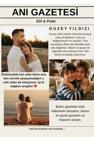 Anı Gazetesi Posteri, Doğum, Özel Gün, Nişan, Düğün, Her An İçin Kişiselleştirilebilir Hatıra