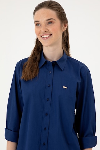 U.s. Polo Assn. Kadın İndigo Gömlek Desenli 50316699-vr028 Indigo
