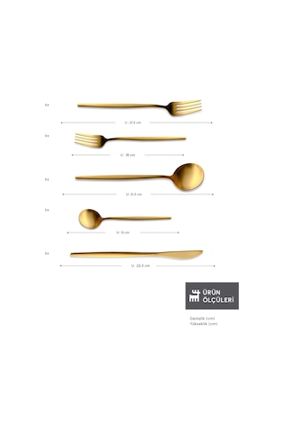 Karaca  Orion Gold 6 Kişilik 30 Parça Çatal Kaşık Bıçak Takımı